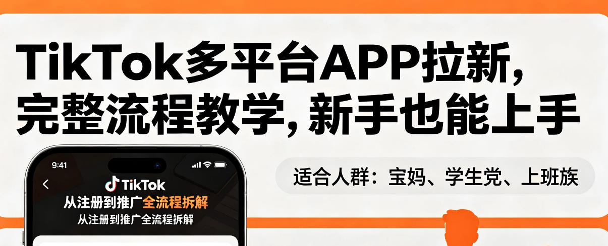 TikTok多平台APP拉新，完整流程教学，新手也能上手，轻松出海搞美金-52项目站