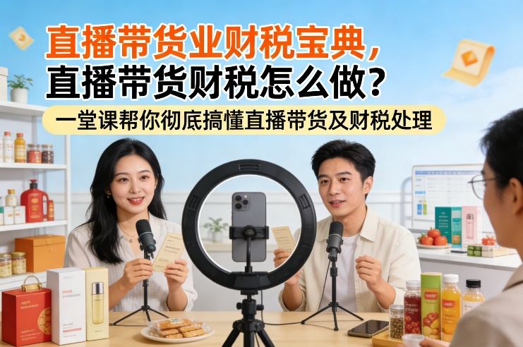 直播带货业财税宝典，直播带货财税怎么做？一堂课帮你彻底搞懂直播带货及财税处理-52项目站