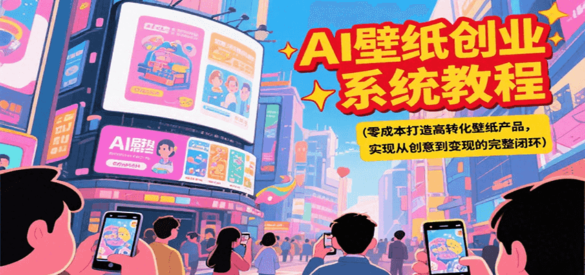 AI壁纸创业系统教程，零成本打造高转化壁纸产品，实现从创意到变现的完整闭环-52项目站