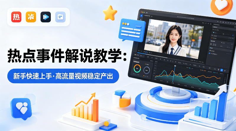 某大V的热点事件解说教学,新手也能快速上手,稳定产出高流量解说视频-52项目站