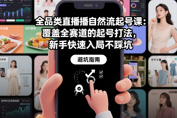 全品类直播自然流起号课:覆盖全赛道的起号打法,新手快速入局不踩坑-52项目站