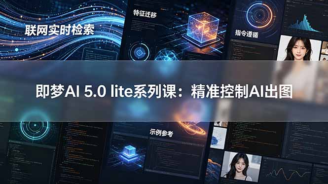 即梦AI 5.0 lite实战课:联网实时检索+特征迁移+指令遵循+示例参考,精准控制AI出图-52项目站