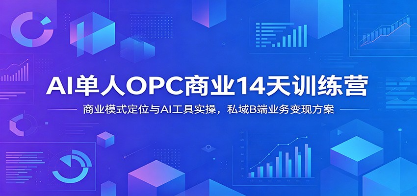 AI单人OPC商业14天训练营：商业模式定位与AI工具实操，私域B端业务变现方案-52项目站