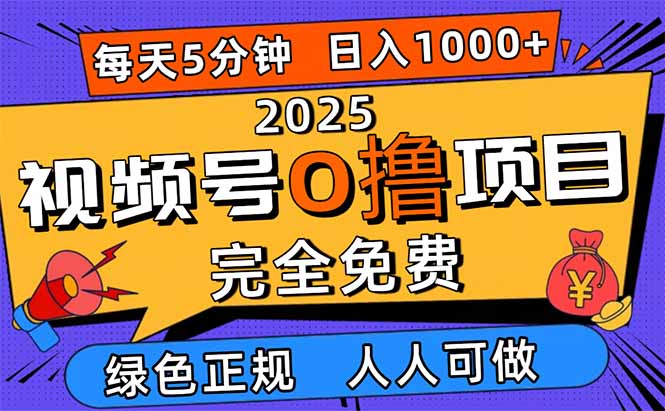 2025视频号0撸项目，5分钟一个号，日入1000+，人人可做-52项目站