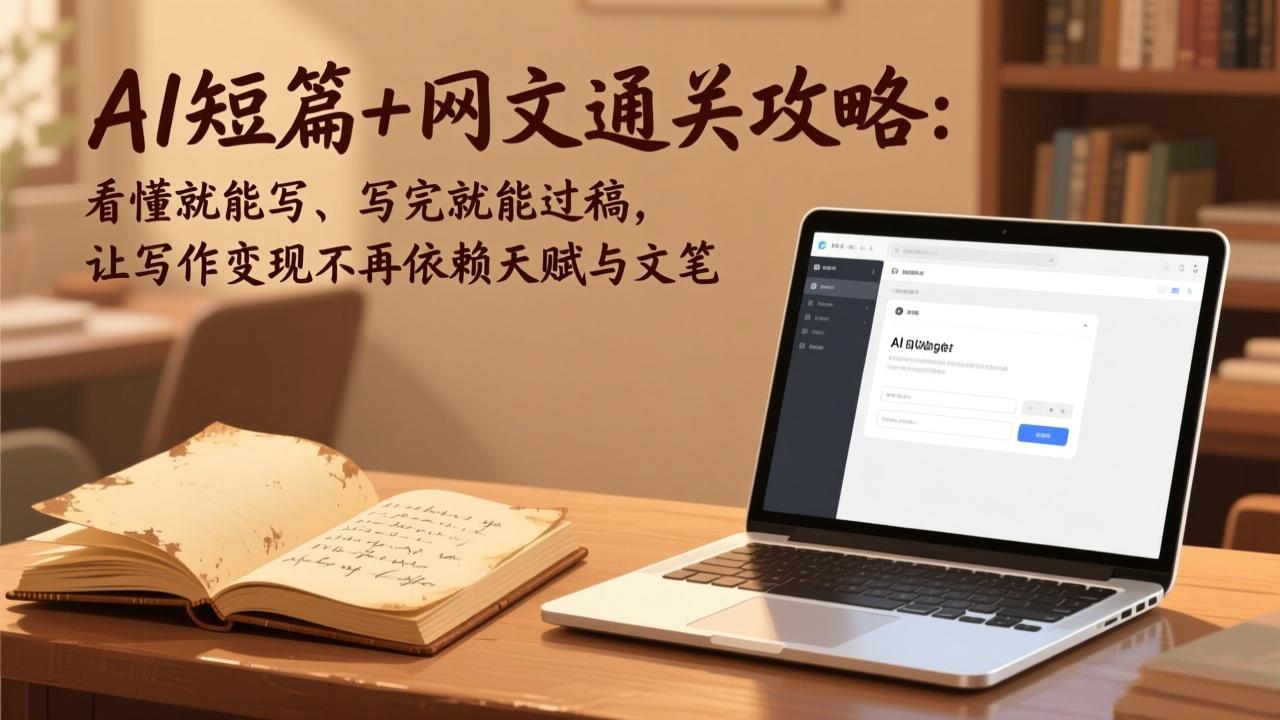 AI短篇+网文通关攻略：看懂就能写、写完就能过稿，让写作变现不再依赖天赋与文笔-52项目站