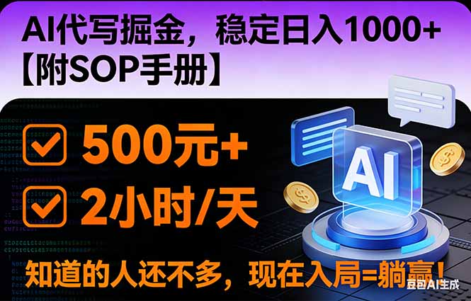 2026风口项目,AI代写掘金,稳定日入1000+,掌握核心技能【附SOP手册】-52项目站
