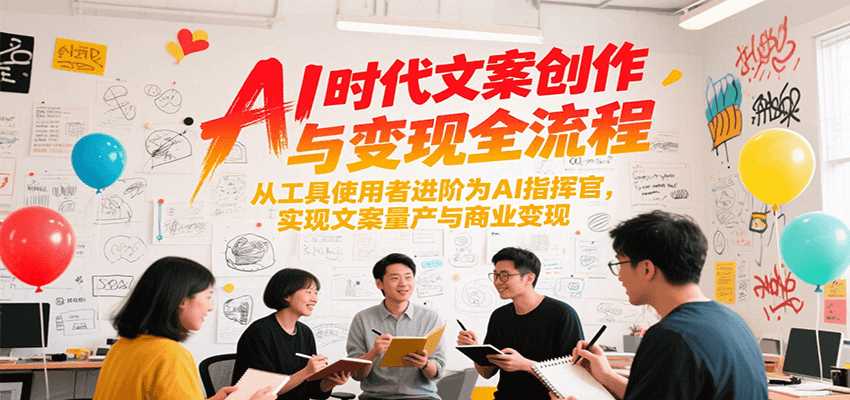 AI时代文案创作与变现全流程,从工具使用者进阶为AI指挥官,实现文案量产与商业变现-52项目站