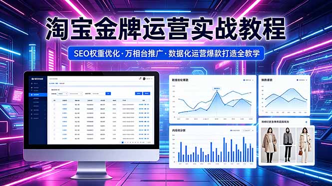 2026 淘宝金牌运营实战教程,SEO权重优化万相台推广,数据化运营爆款打造全教学-52项目站