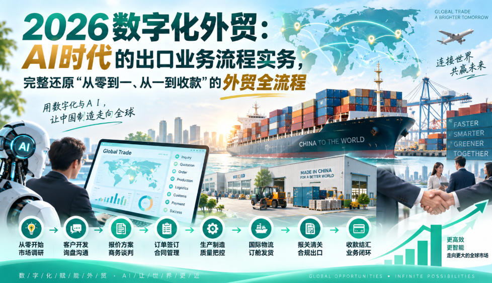 2026数字化外贸：AI时代的出口业务流程实务，完整还原”从零到一、从一到收款”的外贸全流程-52项目站