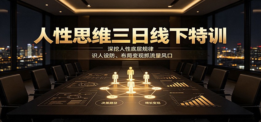 人性思维三日线下特训:深挖人性底层规律,识人设防、布局变现抓流量风口-52项目站