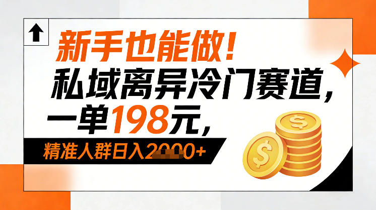 新手也能做！私域离异冷门赛道，一单198，精准人群日入1k+-52项目站