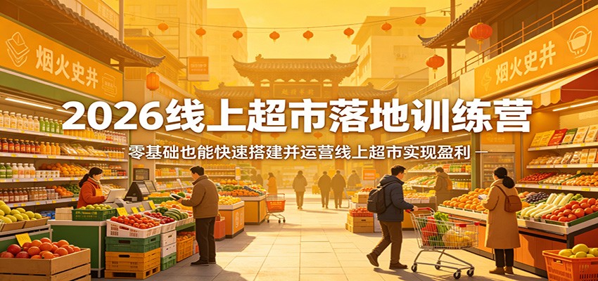 2026线上超市落地训练营，零基础也能快速搭建并运营线上超市实现盈利-52项目站