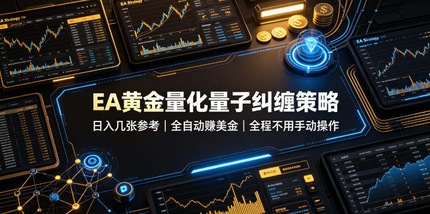 EA黄金量化量子纠缠策略，日入几张，全自动賺美金，全程不用手动操作！【揭秘】-52项目站