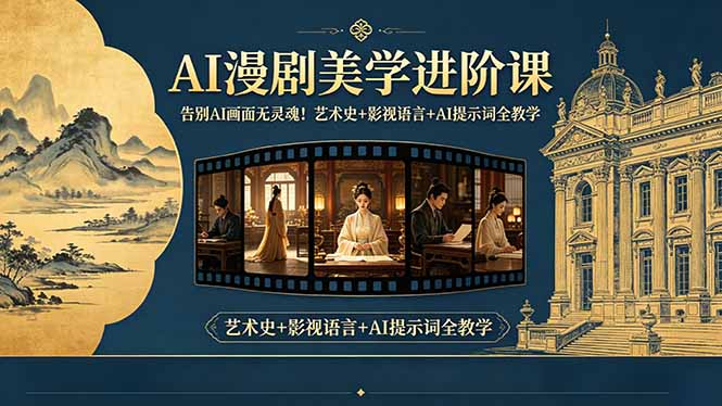 告别AI画面无灵魂!AI漫剧美学进阶课-更新,艺术史+影视语言+AI提示词全教学-52项目站