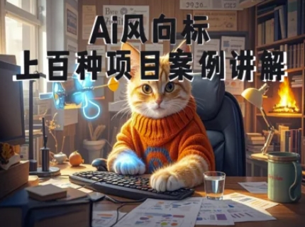 Ai风向标-附100种项目案例玩法-0基础小白到大神ai视频商业应用教学-52项目站