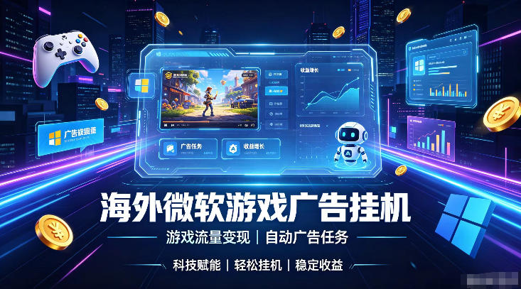 海外游戏广告自动挂G，轻资产海外副业风口，单设备稳定产出500+【揭秘】-52项目站