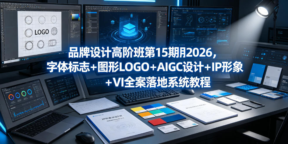 品牌设计高阶班第15期2026，字体标志＋图形LOGO＋AIGC设计＋IP形象＋VI全案落地系统教程-52项目站