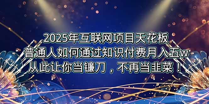 2025年互联网项目天花板，普通人如何通过卖项目实现逆风翻盘，月入5W＋！-52项目站