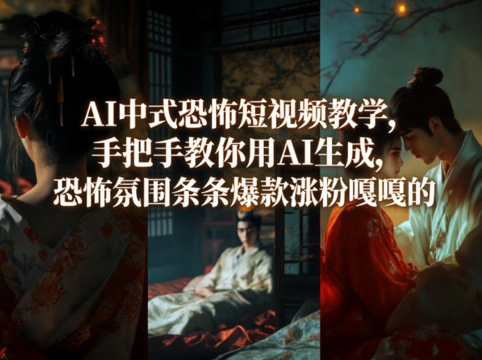 AI中式恐怖短视频教学，手把手教你用AI生成，恐怖氛围条条爆款涨粉嘎嘎的-52项目站