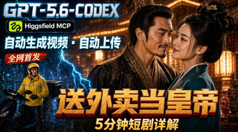 GPT-5.6 Codex+Higgsfield MCP：一条指令生成5分钟短剧并自动上传YouTube(油管)-52项目站