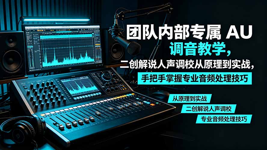 某大佬团队内部专属 AU 调音教学，二创解说人声调校从原理到实战，手把手掌握专业音频处理技巧-52项目站