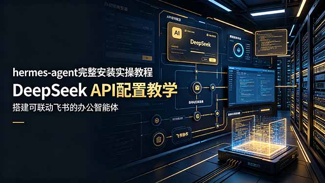 hermes-agent完整安装实操教程，DeepSeek API配置教学，搭建可联动飞书的办公智能体-52项目站