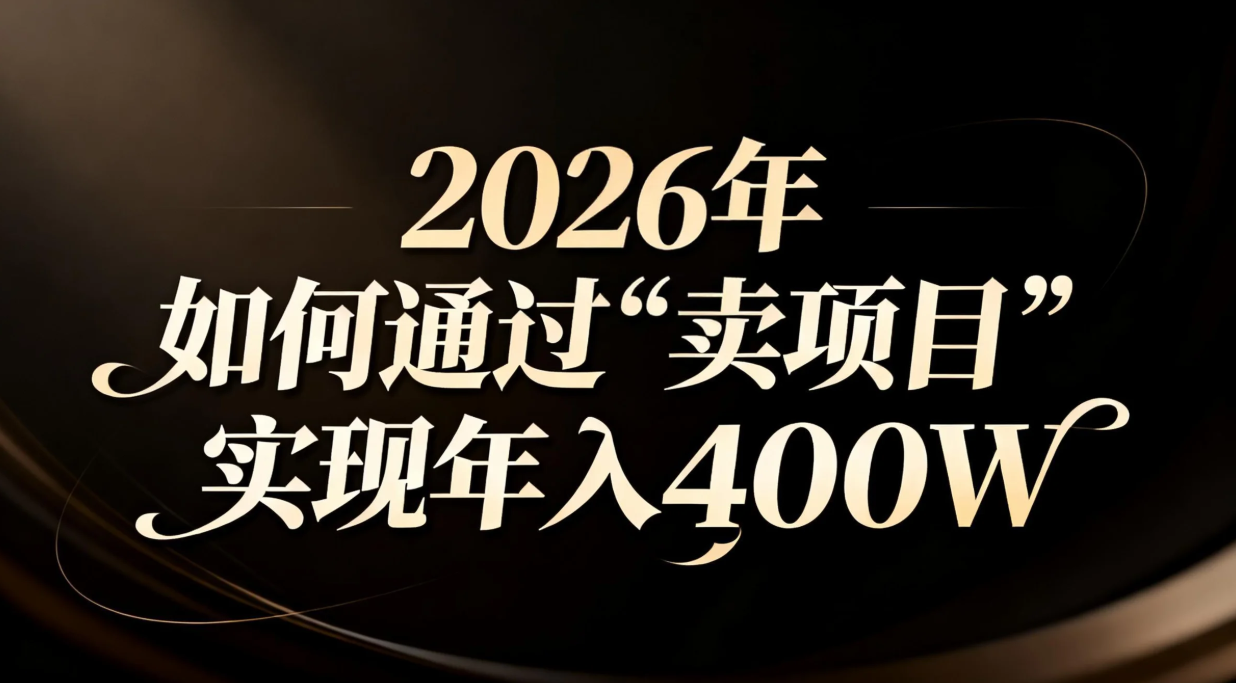 2026年如何通过“卖项目”实现年入百万-52项目站