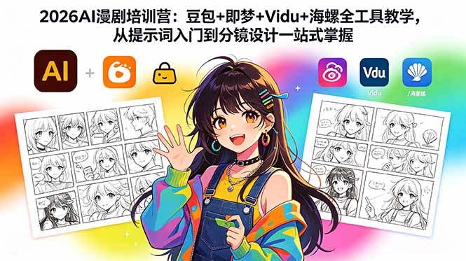 2026AI漫剧培训营:豆包+即梦+Vidu+海螺全工具教学,从提示词入门到分镜设计一站式掌握-52项目站