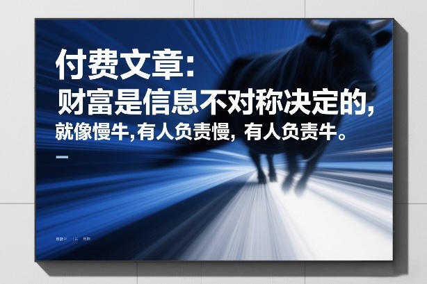 付费文章：财富是信息不对称决定的，就像慢牛，有人负责慢，有人负责牛-52项目站