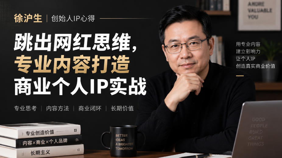 徐沪生创始人IP心得|跳出网红思维,专业内容打造商业个人IP实战【文档】-52项目站