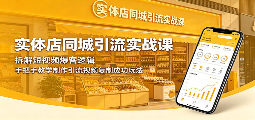 实体店同城引流实战课：拆解短视频爆客逻辑，手把手教学制作引流视频复制成功玩法-52项目站