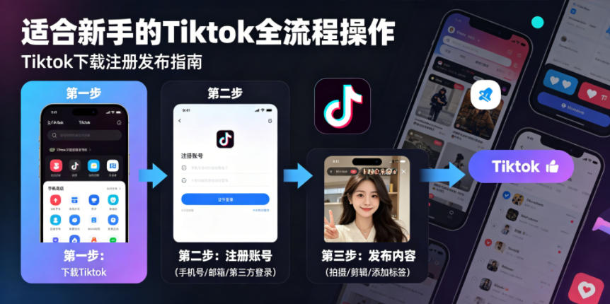 Tiktok下载注册发布,适合新手的Tiktok全流程操作-52项目站