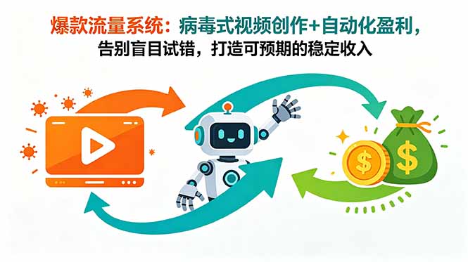 爆款流量系统:病毒式视频创作+自动化盈利,告别盲目试错,打造可预期的稳定收入-52项目站