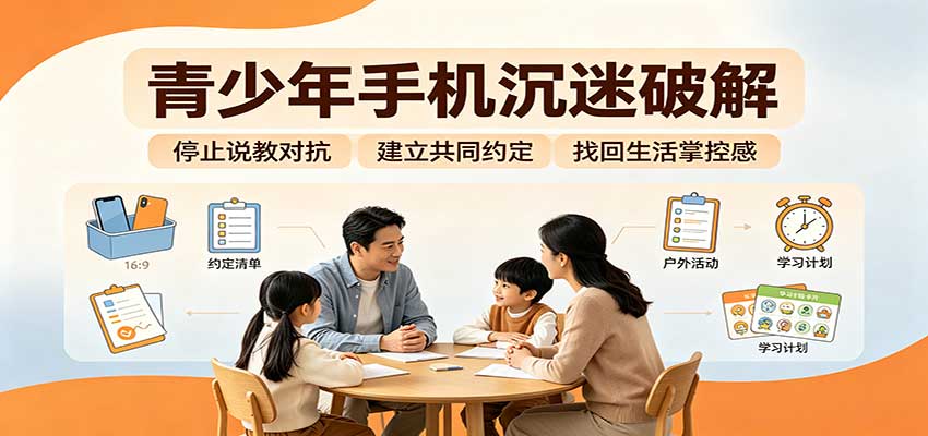 青少年手机沉迷破解:跳出管控说教思维,六步法引导孩子夺回注意力掌控权-52项目站