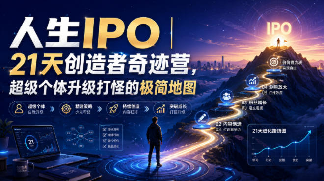 人生IPO︱21天创造者奇迹营，​超级个体升级打怪的极简地图-52项目站