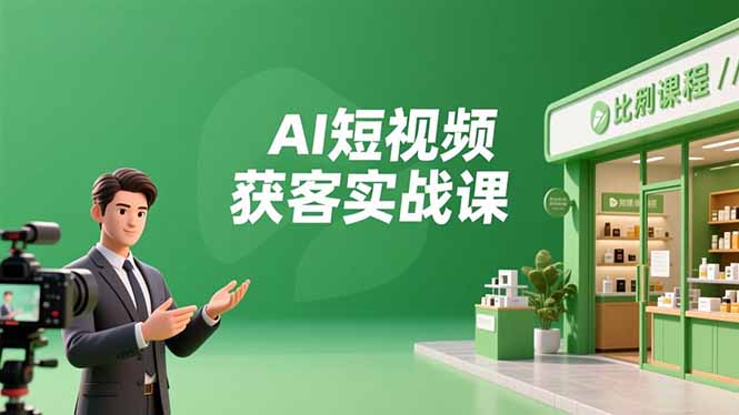 AI短视频获客实战课,数字人创作、实体行业应用、精准引流,30天获取客源月入6万+-52项目站