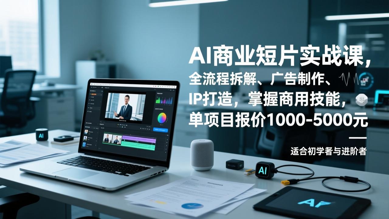 AI商业短片实战课，全流程拆解、广告制作、IP打造，掌握商用技能，单项目报价1000-5000元-52项目站