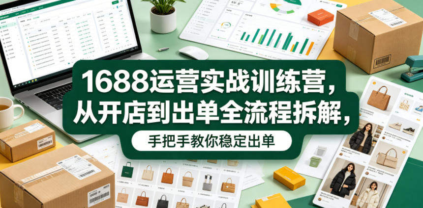 1688运营实战训练营,从开店到出单全流程拆解,手把手教你稳定出单(更新0620)-52项目站
