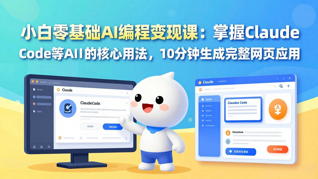 小白零基础AI编程变现课：掌握Claude Code等AI工具的核心用法，10分钟生成完整网页应用-52项目站