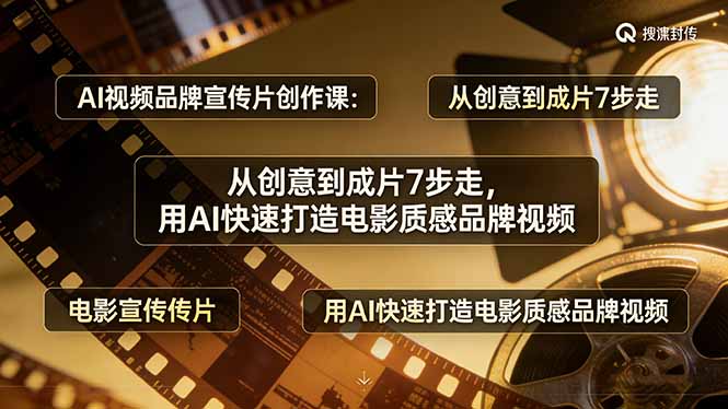 AI视频品牌宣传片创作课：从创意到成片7步走，用AI快速打造电影质感品牌视频-52项目站