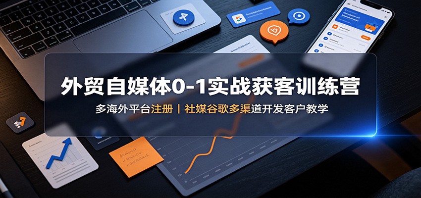 外贸自媒体0-1实战获客训练营：多海外平台注册，社媒谷歌多渠道开发客户教学-52项目站