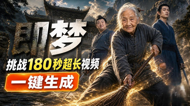 即梦挑战180秒超长视频！一键生成3分钟电影？完整制作流程详细分享！-52项目站