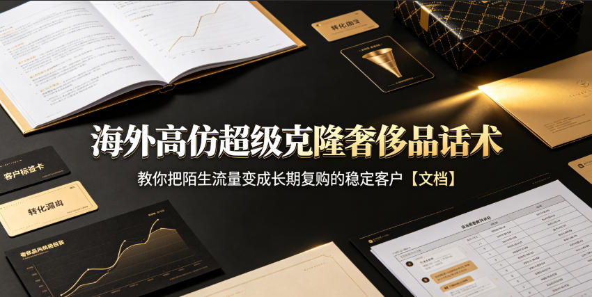 海外高仿超级克隆奢侈品话术，教你把陌生流量变成长期复购的稳定客户【文档】-52项目站