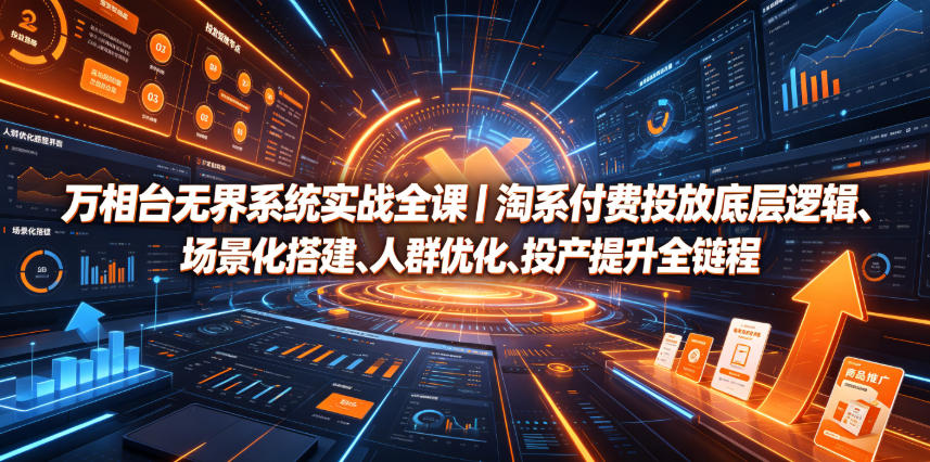 万相台无界系统实战全课|淘系付费投放底层逻辑、场景化搭建、人群优化、投产提升全链路运营教程-52项目站