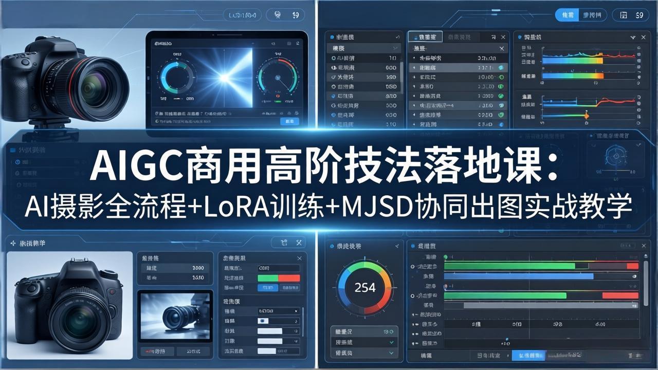 AIGC商用高阶技法落地课：AI摄影全流程+LoRA训练+MJSD协同出图实战教学-52项目站