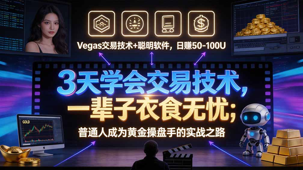 “顺势而为交易系统”3天学会交易技术，聪明软件辅助，小白也能看懂趋势交易，日入30-100U,长期稳定-52项目站