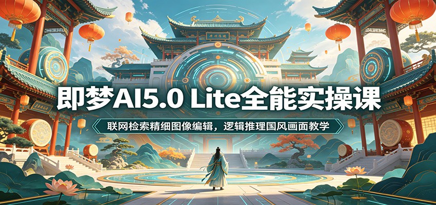 即梦AI5.0 Lite全能实操课：联网检索精细图像编辑，逻辑推理国风画面教学-52项目站