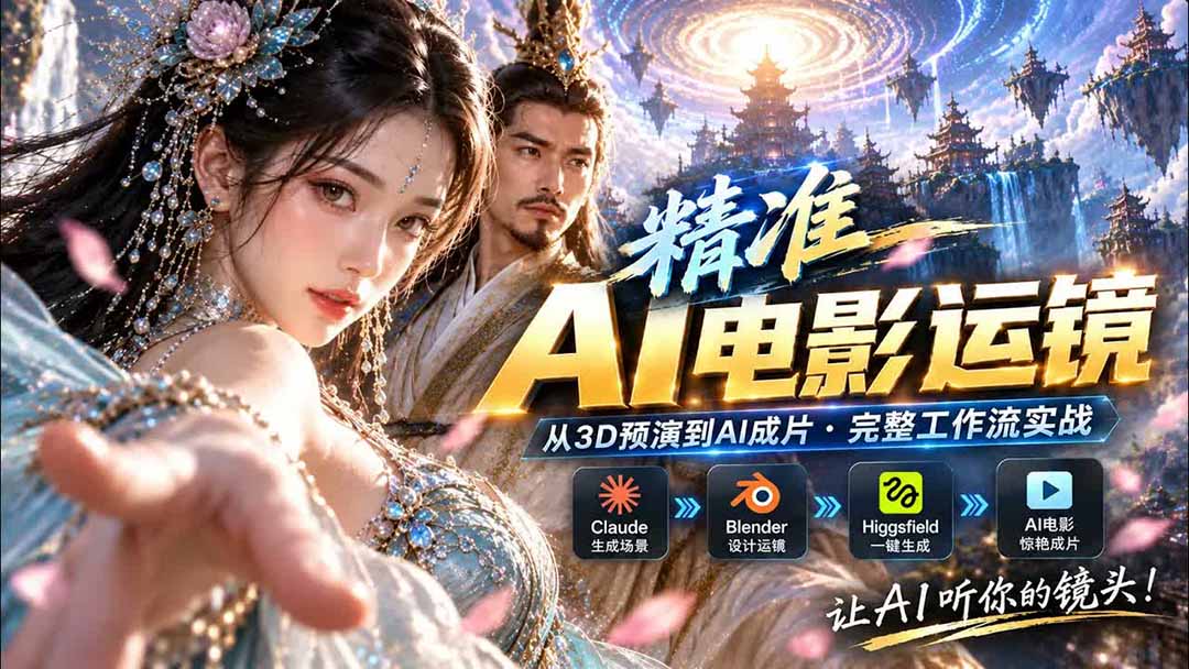 AI视频终于能精准运镜了！Claude + Blender + Higgsfield 免费插件实测-52项目站