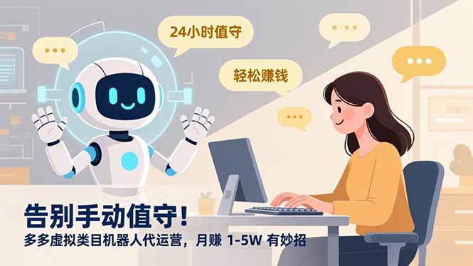 告别手动值守！多多虚拟类目机器人代运营，月赚 1-5W 有妙招-52项目站