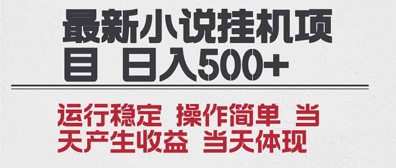 2025全新小说挂机项目 年前吃肉 操作简单,单机当天收益1000+,收益无上限,可矩阵操作-52项目站